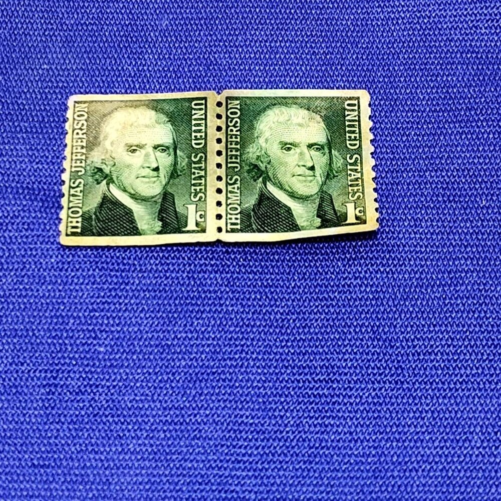 Thomas Jefferson 1968 1-Cent Prominent Americans Series U.S. #1278 RARE Green